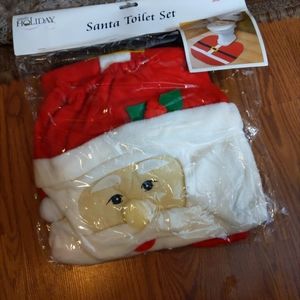 Brand New Simple Holiday Santa Toilet Set